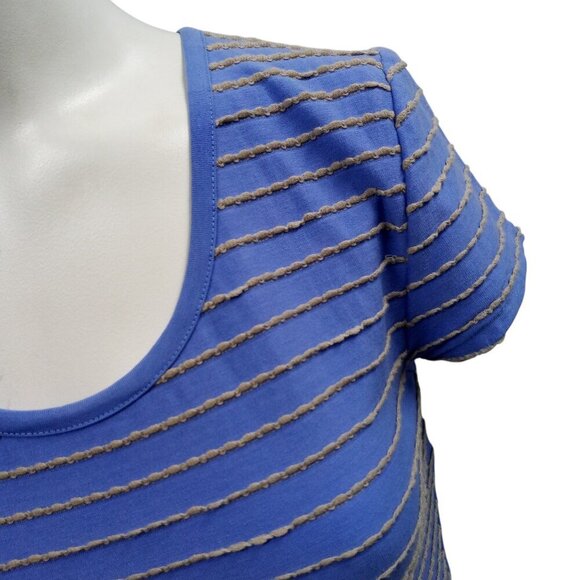 Matilda Jane Exploration Fit & Flare Blue Striped Dress Size XS Gray Swing - Picture 3 of 12